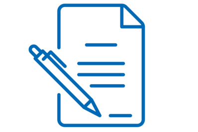Icon of filling out the documents