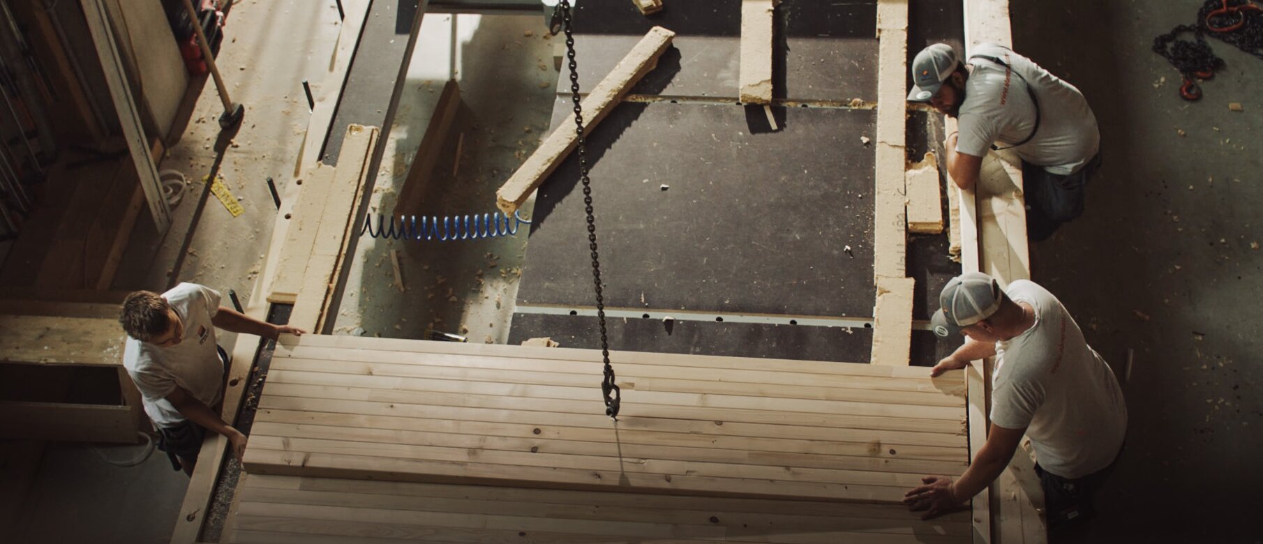 Manufacturing of a CLT Wall (Cross Laminated Timber) with LIGNOLOC® Wooden Nails from BECK