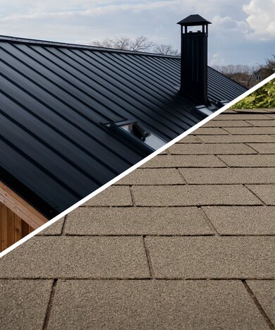 Comparison metal roof vs. asphalt shingles